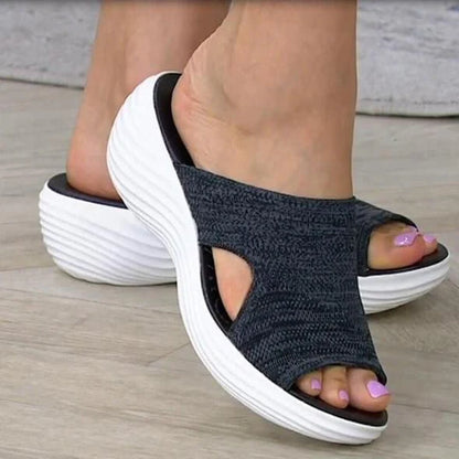 Stretch Slide Sandals, Knitted Sports Sandals